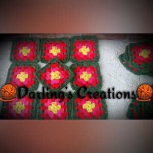 Granny Squares Crocheted Trimmed Handmade 24pcs